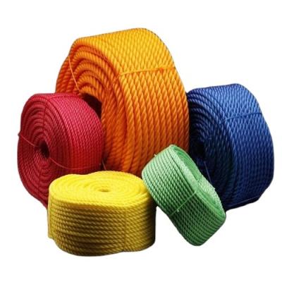 China Factory Sale Customized 4mm 6mm 10mm Twisted Strands Braided Polypropylene PP Nylon Rope for sale