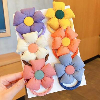 China Wholesale Customized Cute Decoration Flower Shape Elastic Children Hair Ties Head Rope Band Kids Hair Accessories For Girl for sale