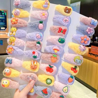 China Wholesale 5 Pcs Cute Decoration Plush Cartoon Kids Hairpins Set Flower Kids Hair Clips Hair Accessories For Girl for sale