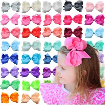 China 6 Inch Colorful Cloth Ribbon Kids Bow Decoration Hair Clips Kids Hairpins Hair Accessories For Girl for sale