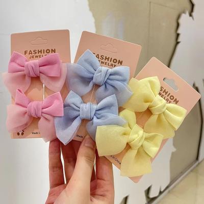 China Wholesale 2pcs/set Decoration Lovely Hair Bow Clips For Girls Kids Hairpin Hair Clips Hair Accessories For Kids Headwear for sale