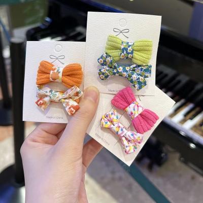 China DECORATION Wholesale 2 pcs/set Girl's Hairpin Bows Clips Children's Hairpin Kids Hair Accessories Hair Clips For Baby for sale