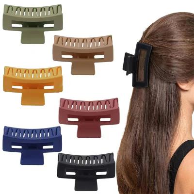 China Hot Selling Lady's Hollow-out Square Hair Accessories Lady Rectangular Hair Clips Retro Decoration Hair Claw Clips for sale