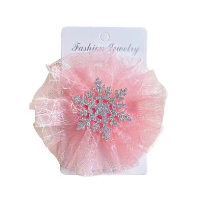 China Decoration Customized Christmas Snowflake Ornament Princess Party Hair Accessories Hairpin Kids Hair Clips For Girls for sale