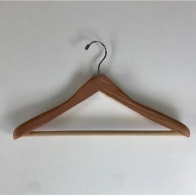 China CLASSIC Professional Hot Sale Premium Cedar Beech Suit Hanger Wood For Men's Suit Shirt Hanger With Pants Bar WHB08 for sale