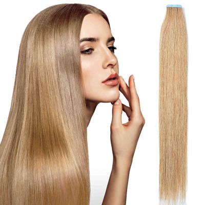 China Free Shipping Wholesale Silky Straight Wave Tape In Hair Extension , No Silicone Virgin Cuticle Aligned Tape Hair for sale