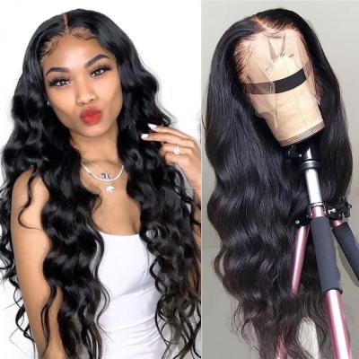 China Deep Wave 13*6 Body Wave Lace Front Human Hair Wigs Brazilian Baby Hair Body Wave Wig Hair Natural Blacken for sale