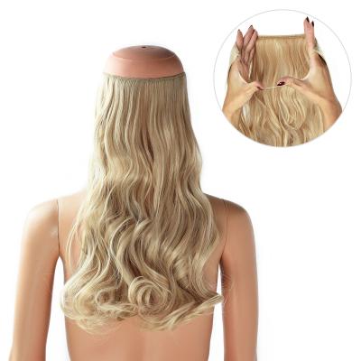 China Free Shipping High Quality Synthetic Body Wave Halo Hair Extensions , Wire Hair Extensions for sale