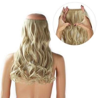 China wholesale cheap free shipping body wave halo hair, thick strand halo hair for hair extension for sale