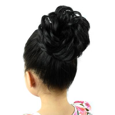 China Free Shipping Synthetic High Temperature Fiber Synthetic Hair Stick Bun Cover,Natural Curly Hair Bun,Hair Donut Bun for sale