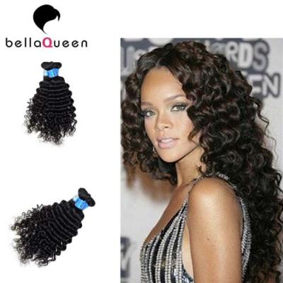 China Smooth Deep Wave Malaysian Virgin Hair , Natural Black Human Hair Weave for sale