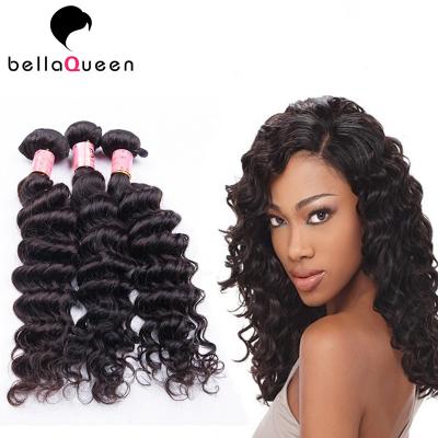 Chine Extension brésilienne de cheveux de Vierge de vague profonde noire naturelle pour des femmes à vendre