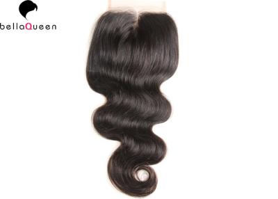 China Fechamento natural do cabelo da onda do corpo do cabelo do Virgin do malaio do preto 100% NENHUM produto químico à venda