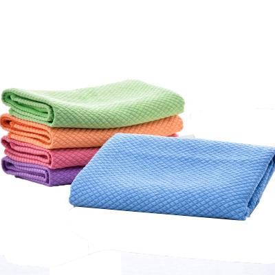 China Universal Microfiber Car Fishscale Cleaning Cloth Fish Scale Cloth Dish Cloth Breathable Towel Absorbent Cloth Cleaning Cloth for sale