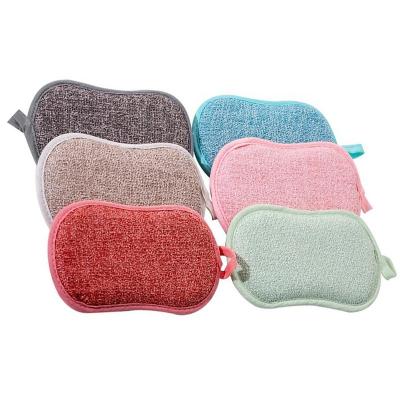 China Breathable Custom Dish Sponges Cleaning Natural Dish Sponge Rub Cloth Microfiber Tableware Sponge for sale