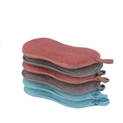 China Wrinkle Resistant GRS Refined Microfiber Oil Stains Quick Dry Bright Silk Cleaning Sponge Customized Colorful for sale