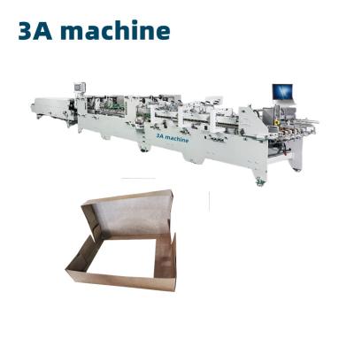 China Advanced PLC Controlled Folder Gluing Machine for 4 Corner Box and 6 Corner Paper Box for sale