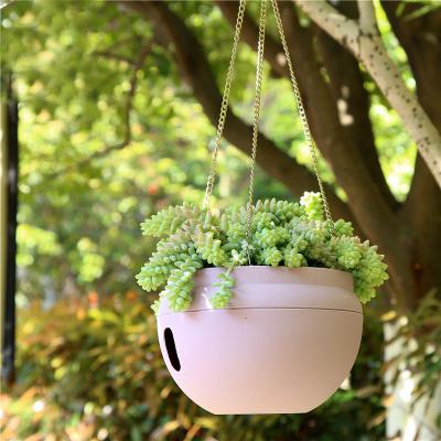 China Eco-friendly Outdoor Sky Gardens Flower Indoor Hanging Plastic Plant Hanger Plants Rack Pots Hanging Basket for sale