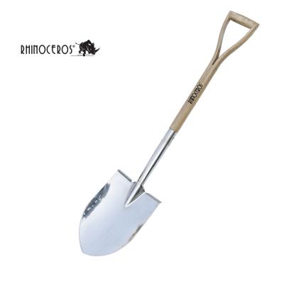 China Hot Sale Garden Shovel Garden Digging Tool Y Shape Stainless Steel Blade Handle Garden Shovel Wooden Shovel for sale