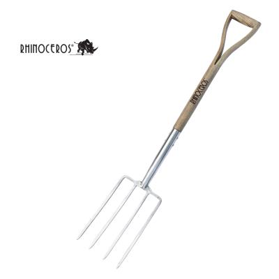 China Hot Sale Stainless Steel Fork Shovel Y Handle Wooden Garden Hand Digging Digging Fork for sale