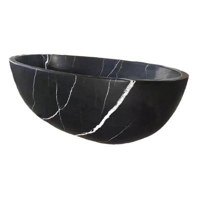 China Modern Black Marquina Marble Wash Basin Top With Sink For Bathroom for sale