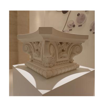 China Customized Solid Solid And Cavity Cut Natural Stone Roman Column Capital for sale