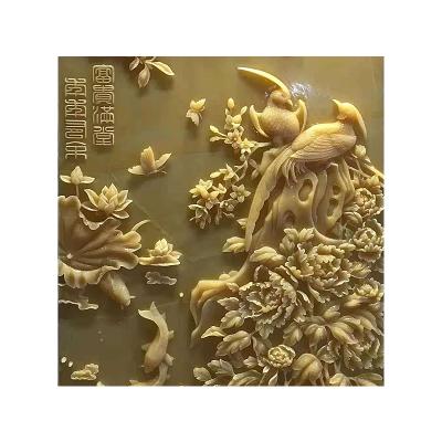 China Modern Natural Stone Indoor / Outdoor Decorative Wall Carving Flowers Marble Relief for sale