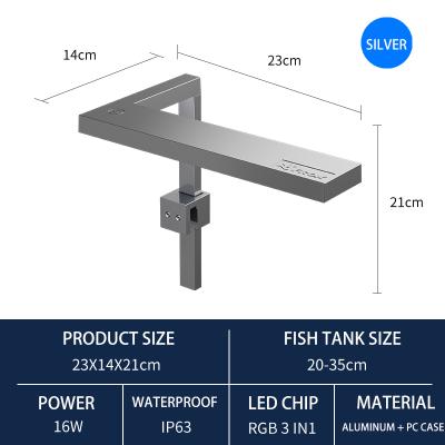 China 2021 New Trend Viable Full Dimmable LED Aquarium Light With Touch Control For Mini Nano Aquatic Tanks for sale