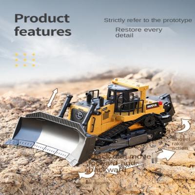 China 1:16 New Channel Boy RC Model Toy Amazon Power Factory Excavator Loader Car Heavy Duty Bulldozer for sale