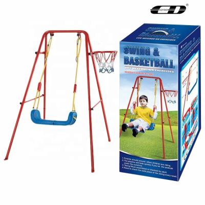 China Sports Toys COYDOY PE Soft Board Indoor Recreation Outdoor Field Swing Shooting Toys 2-in-1 Sports Ball Kids Swing Basketball Iron Stand for sale