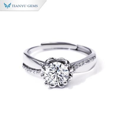 China Cheap Affordable Jewelry CZ Moissanite Diamond Adjustable Silver Sterling Ring from Yadis High Quality for sale