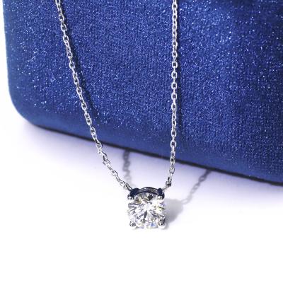 China Accept Tianyu Gems Round H SI2 Private Custom Lab Developed Diamond CVD With Solid 14k White Gold Fashion Jewelry Necklace For Women for sale