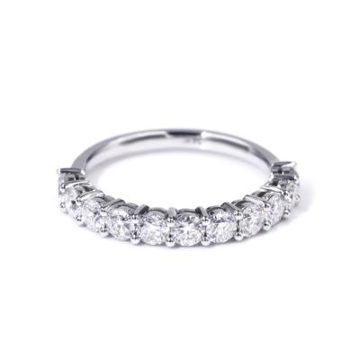 China Instock Tianyu Gems round 1.1mm round moissanite diamond with solid 14k white gold eternity band for sale