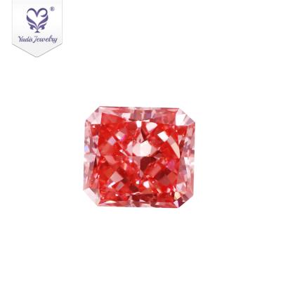 China Color Change Tianyu Gems 1.52 CTW Radiant Cut Pink CVD Lab Developed Diamond For Making Jewelry Synthetic Diamonds for sale