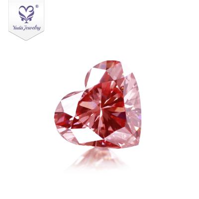 China Color Change Tianyu Gems 2.01 CTW Heart Shape Pink CVD Lab Developed Diamond For Making Jewelry Loose Synthetic Diamonds for sale