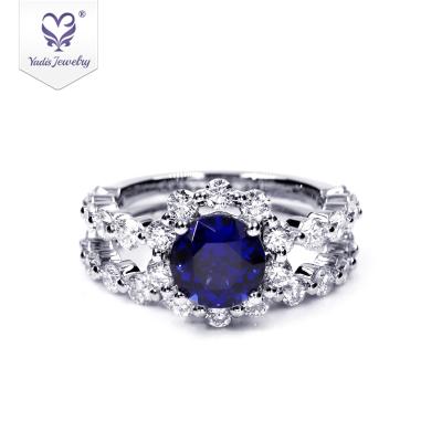 China Tianyu CLASSIC Gems 14 Carat Diamond Engagement Ring Lab Created Sapphire Diamond Engagement Ring Wedding for sale