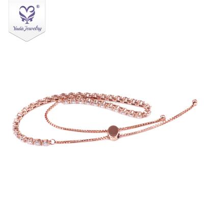 China Tianyu Gems Fahion Round Cut Chain Bracelets 2.0mm Pure Solid Gold Women Jewelry Bracelet Romantic Brilliant Lab Developed Diamond HPHT for sale