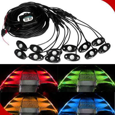 China Hot Sale 9W Aluminum RGB 4pods 6pods 8pods 12 Pods Per Pod Rock Light Kit RGB Under Car LED Rock Lights 12V for sale