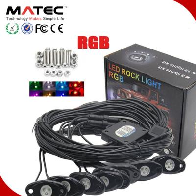 China Aluminum 4 6 / 8 roca RGB rock lights 12V debajo del coche LED de Vaina kit de luz de por des vainas 9W de /12 for sale