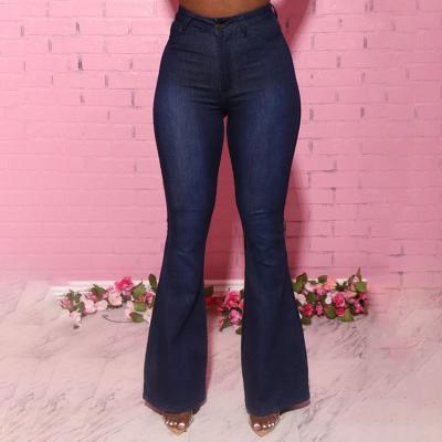 China Other High Waisted Solid Color Women Jeans Pants Stretch Bootcut Jeans For Women - ZL for sale