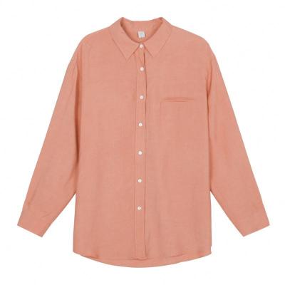 China Chiffon Fabric Korean Women Long Sleeve Ladies Women Linen Top Shirt Elegant Casual Chinese Viable Blouse for sale