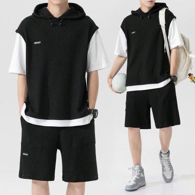 China Anti-wrinkle sports T-shirt set a pair of handsome brand basketball summer trend CIS uniform T-shirt singlet set for sale