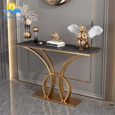 China Luxury Gold Console Tables Hallway Corner Console Table (The Other) Selling Adjustable Top Living Room Furniture for sale