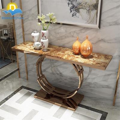 China (Others) 2022 Sale Living Room Furniture Console Table Adjustable Top Modern Marble Console Tables for sale