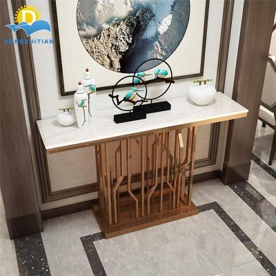 China New Design Slate Plate Wall Side Console Table (Others) Luxury Modern Console Tables Adjustable Living Room Furniture for sale