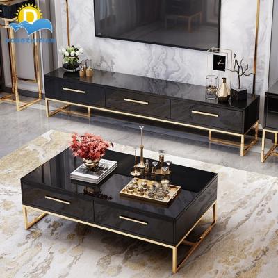 China Customized Modern Design Stainless Steel Living Room Furniture Italian Luxury Marble Top Tea Coffee Tables for sale