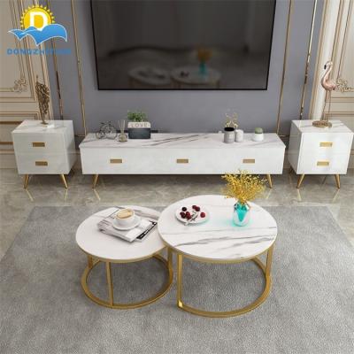 China Customized Modern Simple Style Marble Center Coffee Tables Living Room Furniture Round Coffee Table Sets for sale