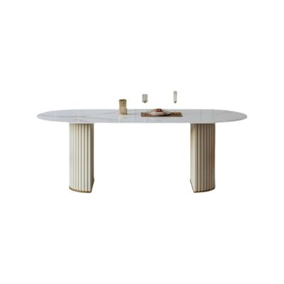 China (Other) Modern Design Dining Table Set Marble Adjustable Dining Table Set Luxury Marble Dining Table Set for sale