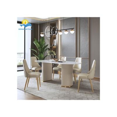 China (Other)Adjustable Modern Marble Corner Table Set Popular Selling 6 Piece Table Set Fashion Design Dining Table Set for sale