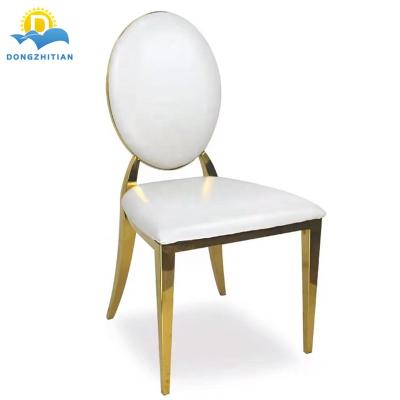 China Home Furniture (Others) Adjustable Modern Wedding Banquet Chair Luxury Stainless Steel Legs Dining Chairs for sale